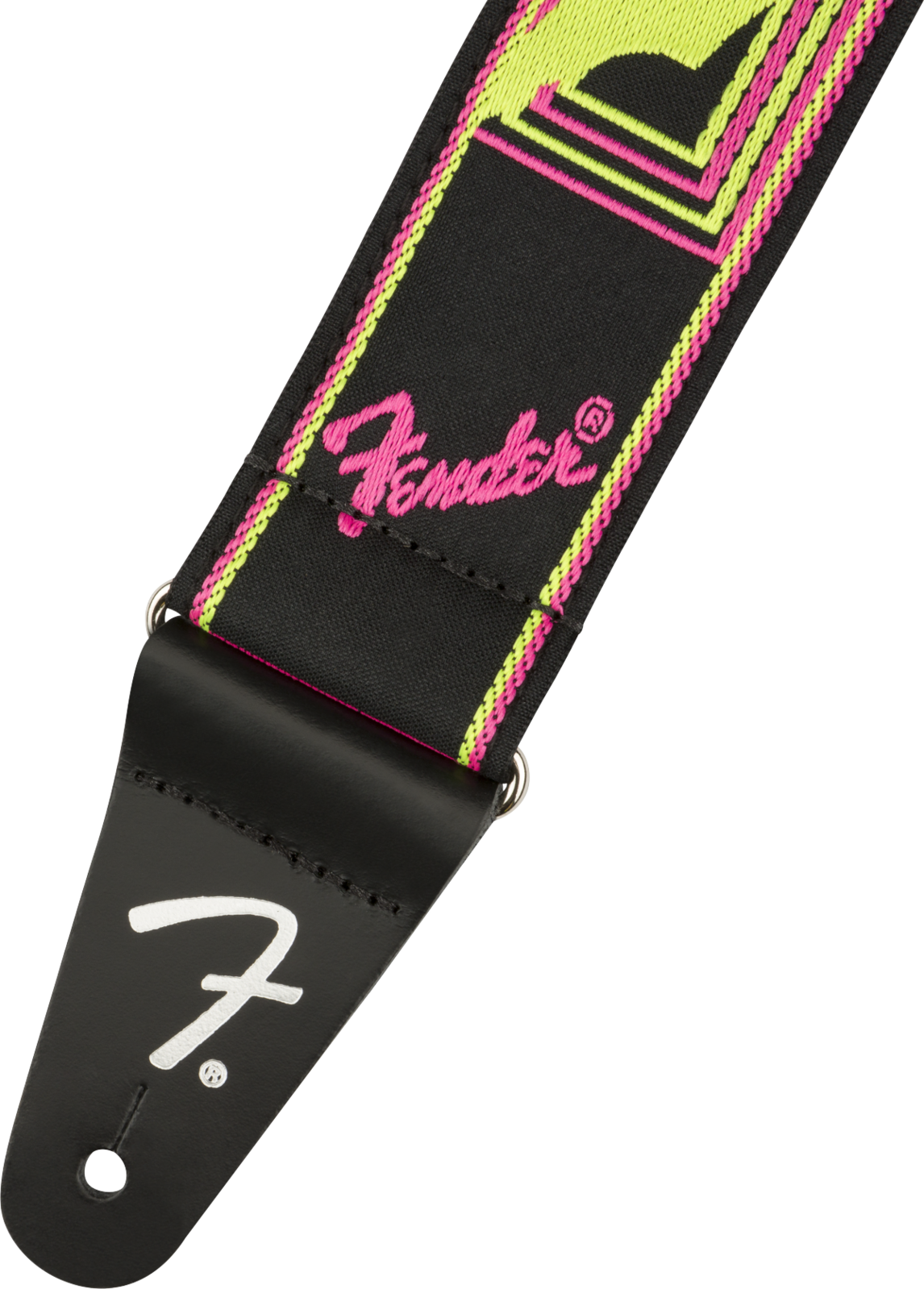 Fender 2" Neon Monogrammed Yellow/Pink Strap