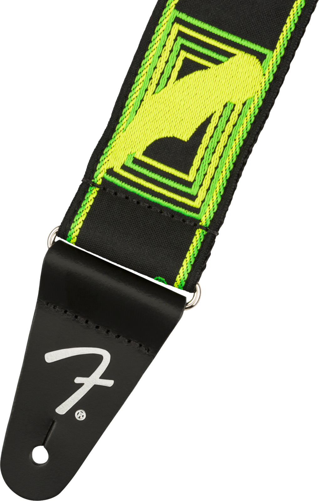Fender 2" Neon Monogrammed Green/Yellow Strap