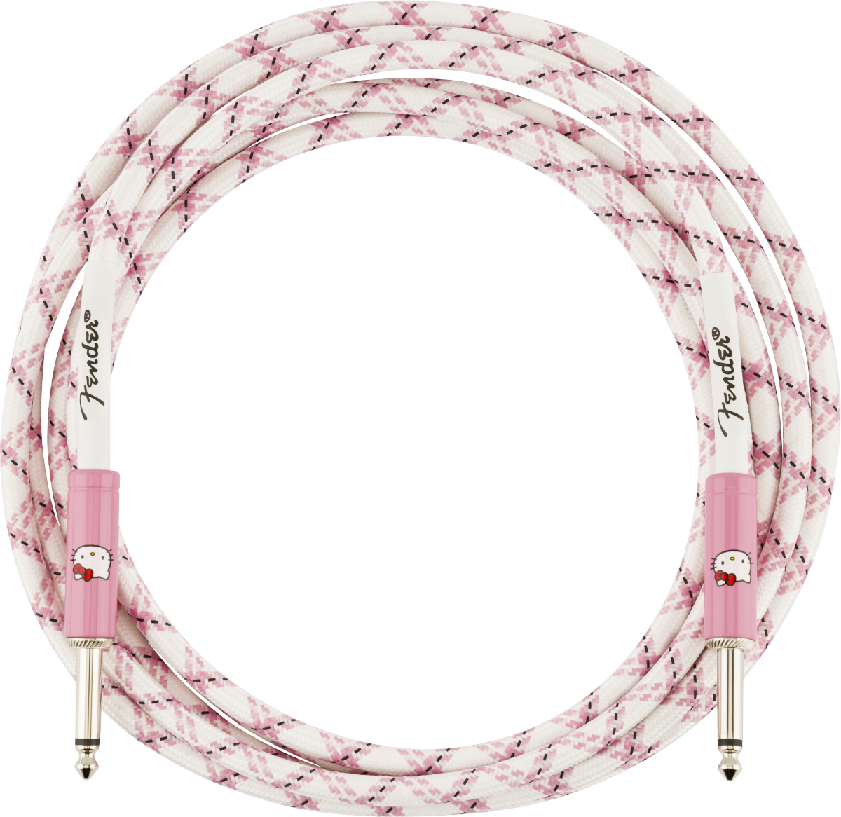 Fender x Hello Kitty Woven Instrument Cable - 10' White/Pink