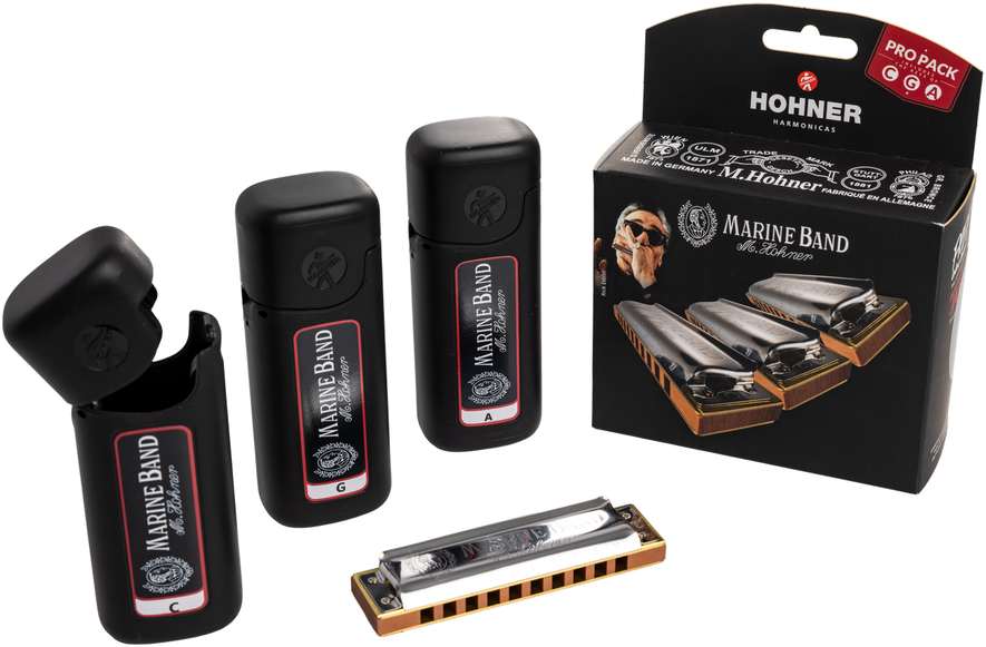 Hohner Marine Band 1896 Harmonica Pro Pack 3 Pack