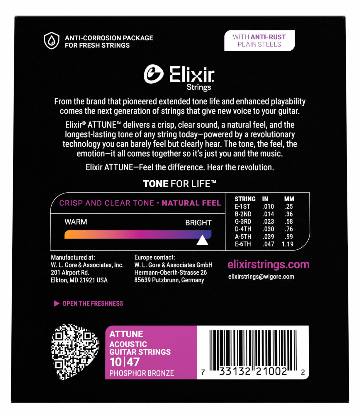 Elixir Attune Phosphor Bronze Extra Light 10-47