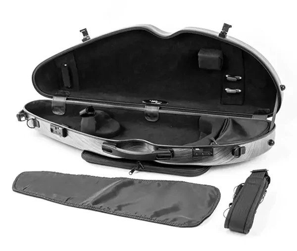 HQ PC Half Moon Violin Case - Brushed Silver