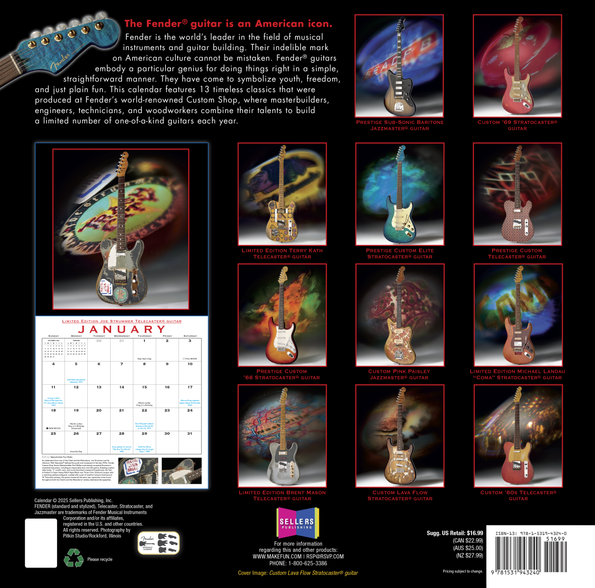 Fender 2026 Fender Custom Shop Calendar