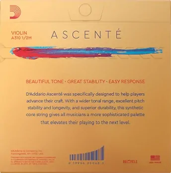 D'Addario Ascenté Violin String Set 1/2 Medium