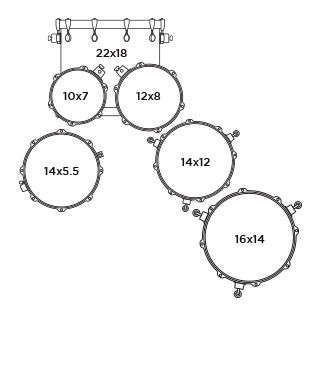 Mapex AR628SFUVOZ Armory 6pc Studioease Fast Shell Pack