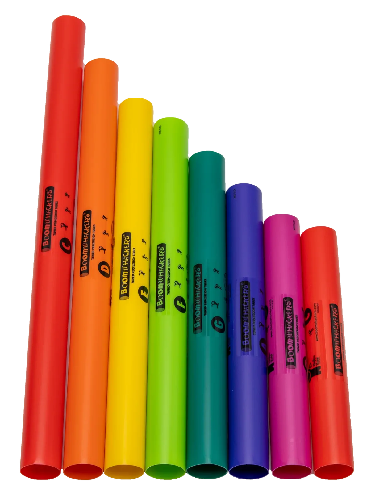 Boomwhackers 8-Note Diatonic C-Major Scale Set with Octavater Tube Caps