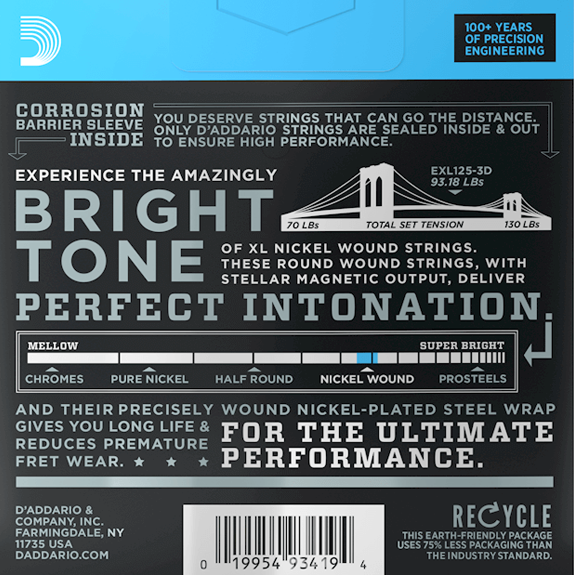 D'Addario EXL125-3D 3 Pack