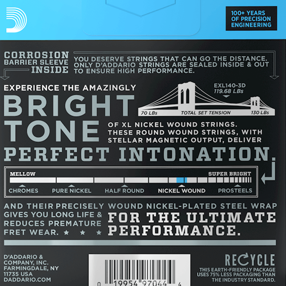 D'Addario EXL140-3D 3 Pack