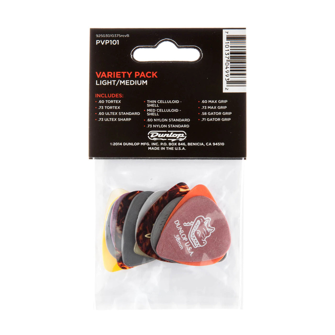 Dunlop PVP101 Light-Medium Variety - 12 Pack