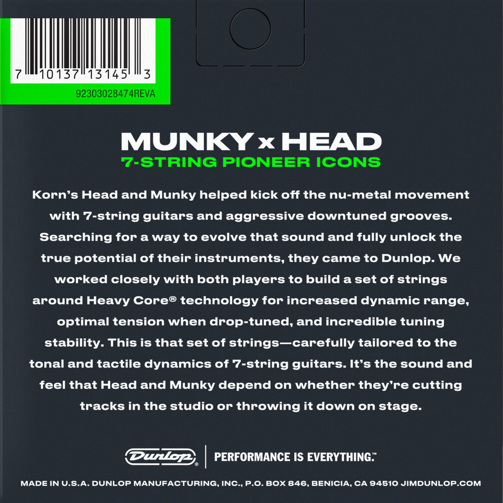 Dunlop KRHCN1065-7 Heavy Core Korn 7-String 10/65