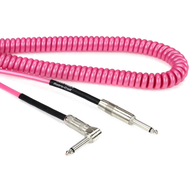 Lava Cable Retro Coil 20ft Straight To Angle Hot Pink