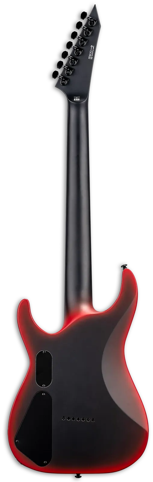 LTD M-7HT Baritone Black Metal Black Red Burst Satin