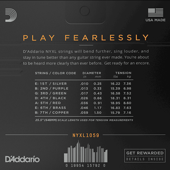 D'Addario NYXL 10-59 7 String Set