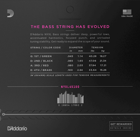 D'Addario NYXL NYXL45100 Long Scale 45-100