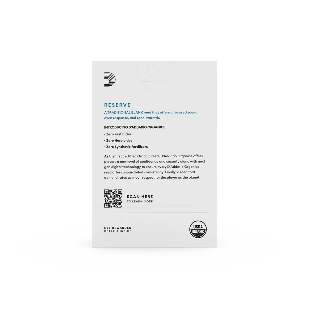 D'Addario ODBR1035 Organic Reserve Eb Clarinet 3.5 - 10 Pack