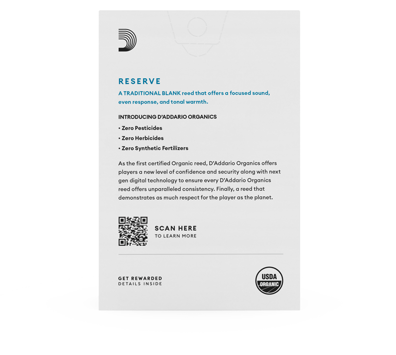 D'Addario ODBR1040 Organic Reserve Eb Clarinet 4.0 - 10 Pack 