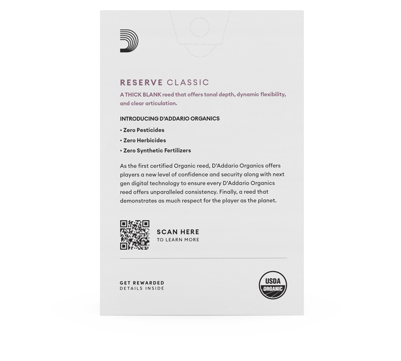 D'Addario Organic Reserve Classic Bb Clarinet 10 Pack
