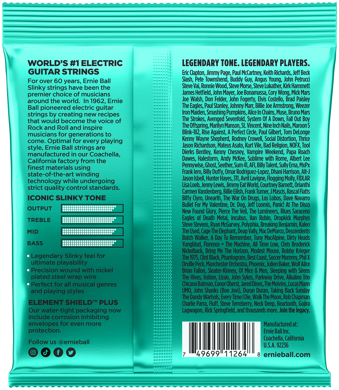 Ernie Ball 3 Pack Not Even Slinky .012 - .056