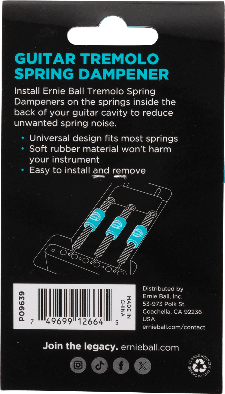 Ernie Ball String Dampener - Guitar Tremolo 6 Pack