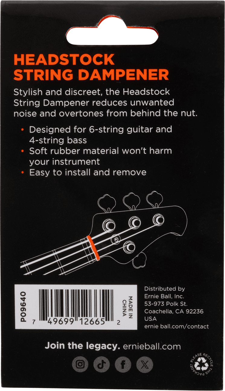 Ernie Ball String Dampener - Guitar Headstock