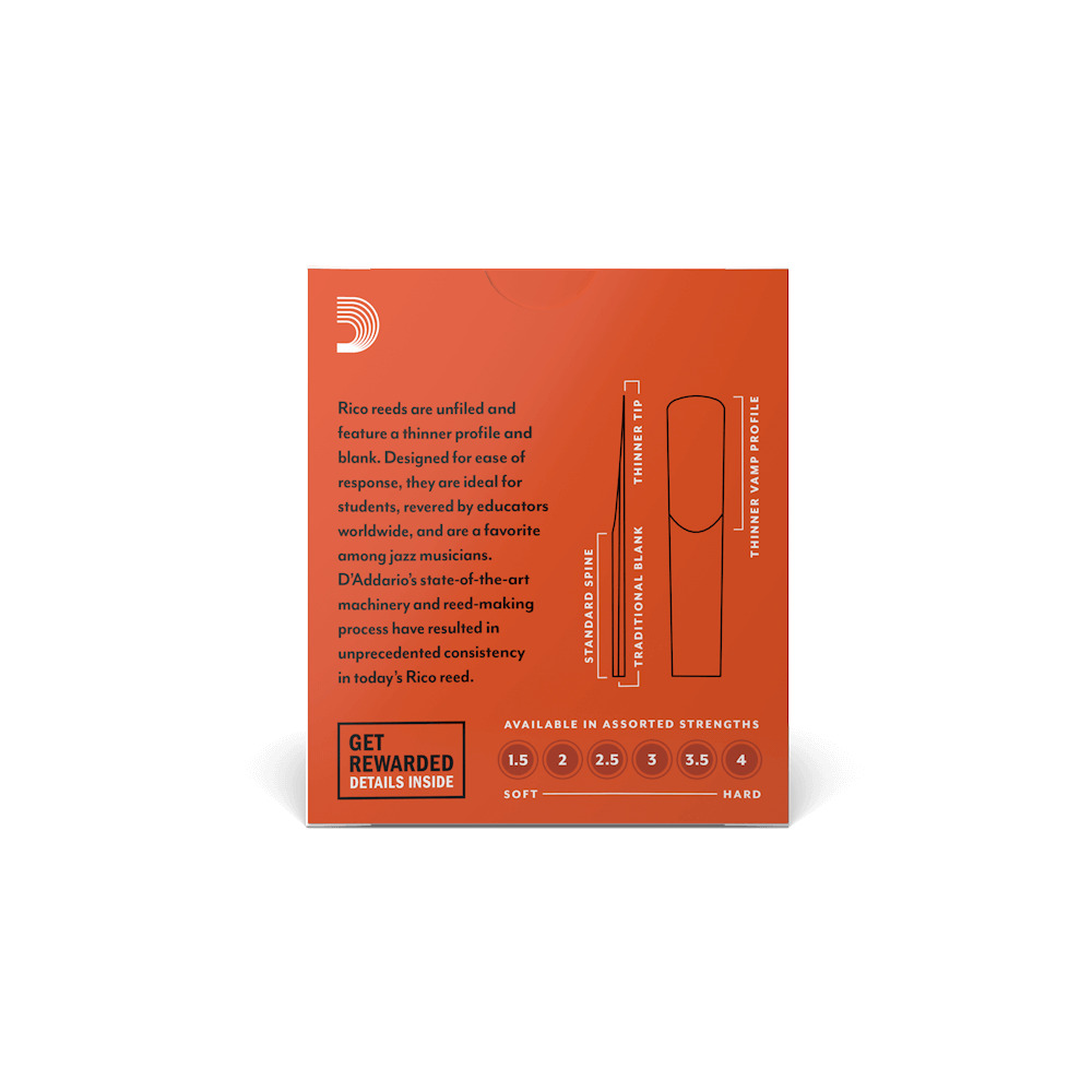 Rico Bb Clarinet Reed - 25 Pack