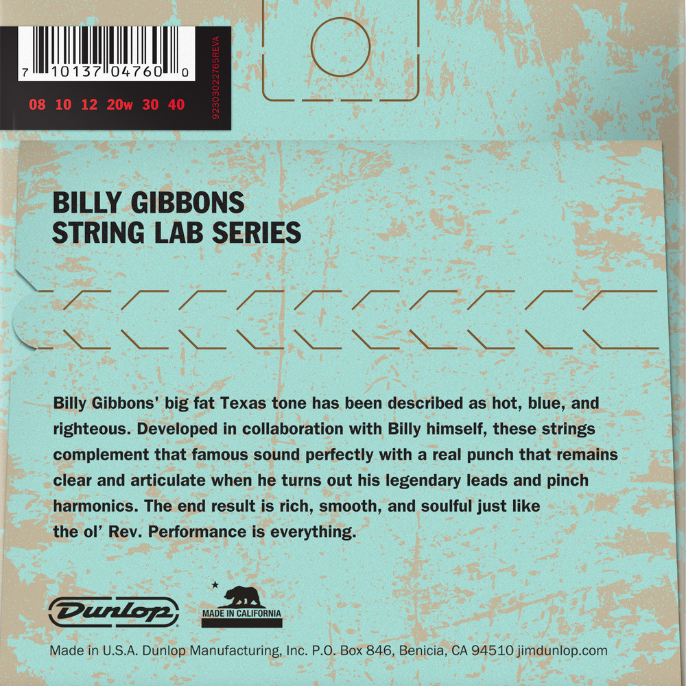 Dunlop Billy Gibbons Custom Rev Willy's 08/40