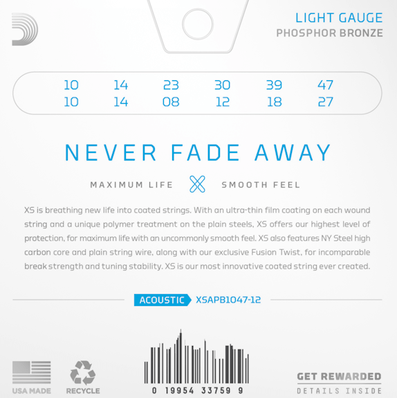 D'Addario XS 10-47 Extra Light 12 String Set