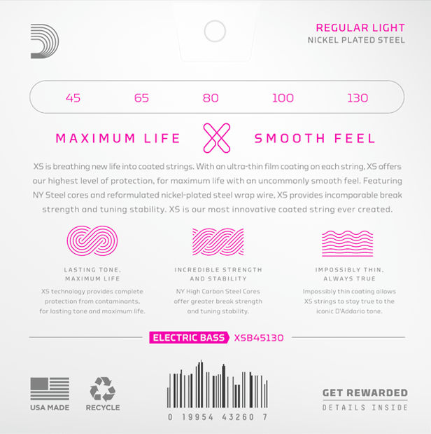D'Addario XSB45130 XS Nickel 45-130 5 String 