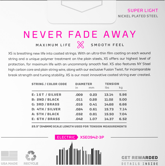 D'Addario XS Electric Nickel Plated 09-42