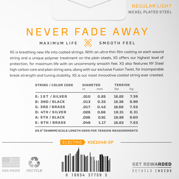 D'Addario XS Electric Nickel Plated 10-46