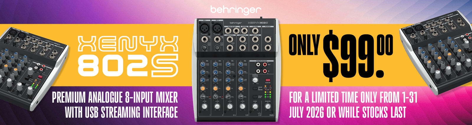 Behringer XENYX 802S only $99 for a limited time only!