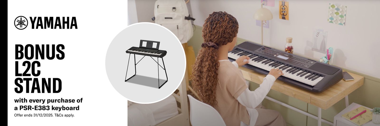 Yamaha PSR-E383 with Bonus Stand