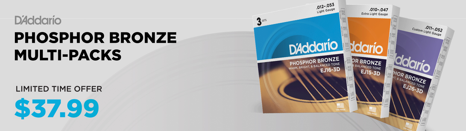 D'Addario Phosphor Bronze Acoustic Strings Multi-Packs Promo Q4 2025