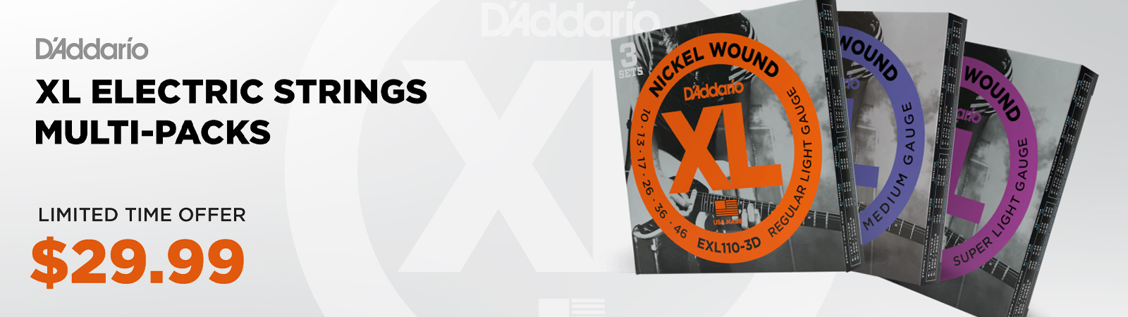 D'Addario XL Electric Strings Multi-Packs Promotion Q4 2025