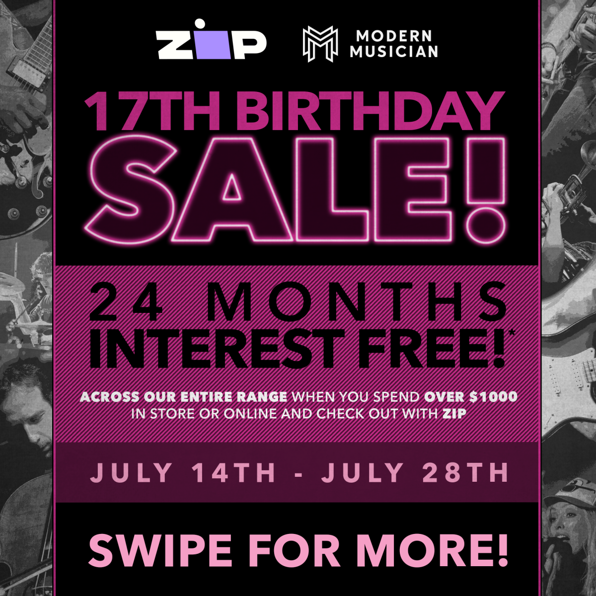 Get 24 Months Interest Free on Purchases Over $1000 with Zip!