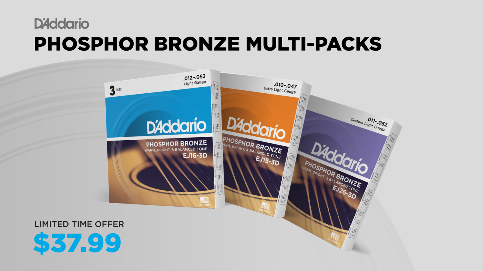 D'Addario Phosphor Bronze Acoustic String Multipacks Promo Q4 2026