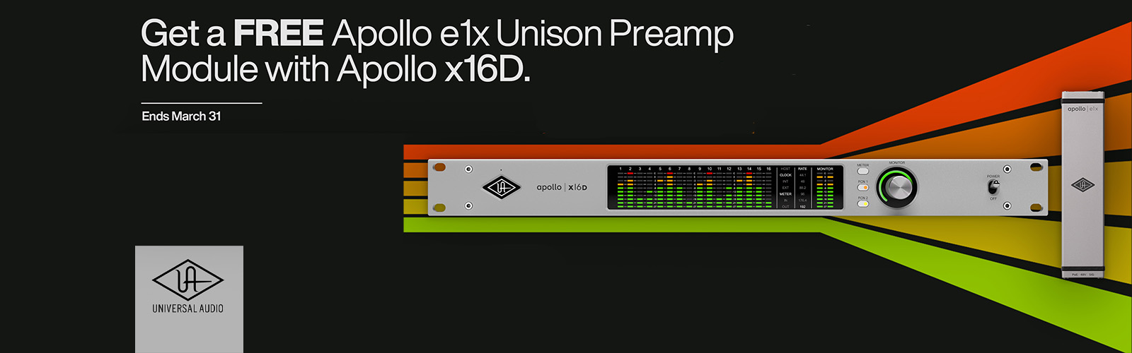 Universal Audio Free Apollo e1x with Apollo x16D Q1 2026