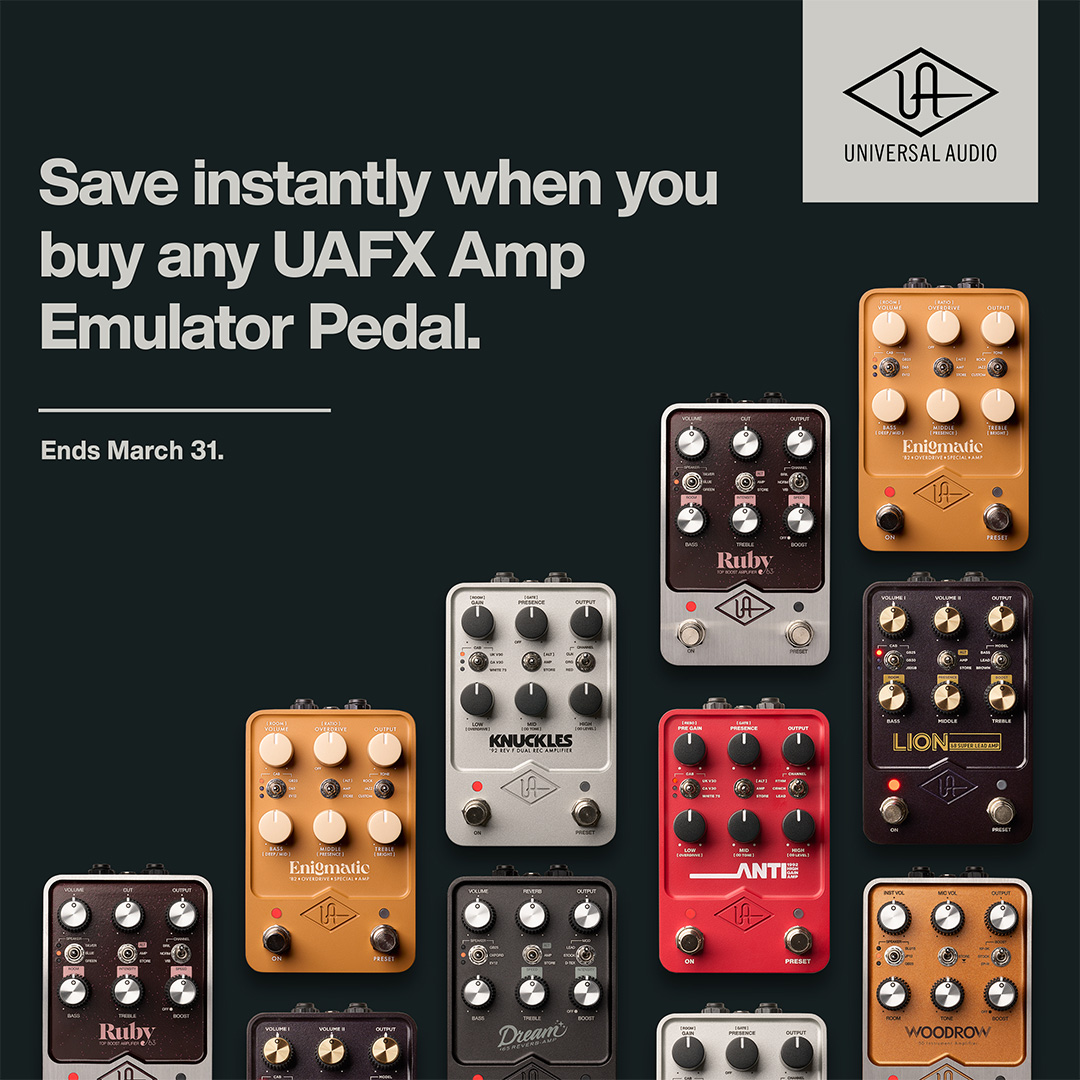 Save instantly when you buy any UAFX Amp Emulator Pedal
