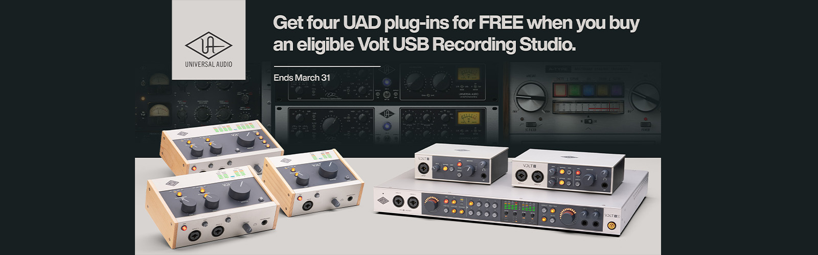 Universal Audio Volt USB Recording Studio Free Plugins Q1 2026