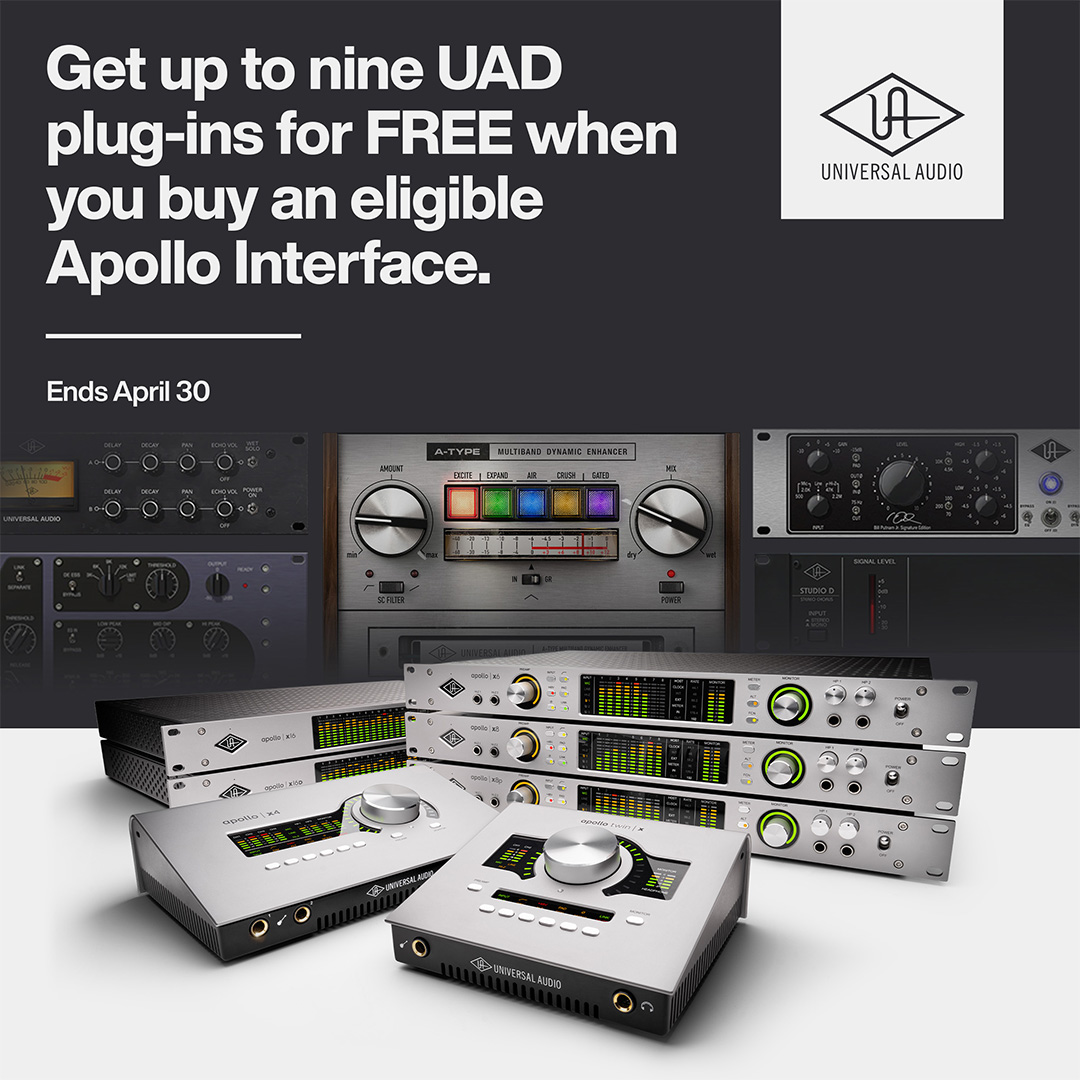 Universal Audio Apollo Free Plugins Promo April 2026