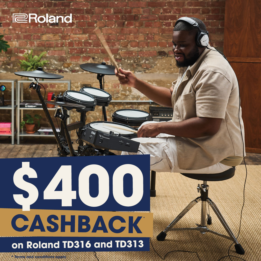 Get $400 Cashback on Roland TD316 and TD313 Electronic Drum Kits!