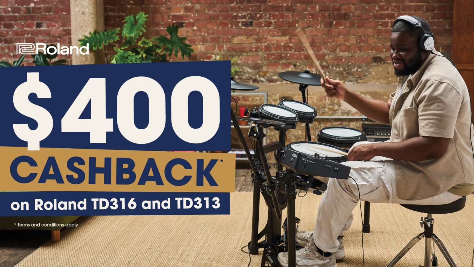 Roland TD316 and TD313 Cashback