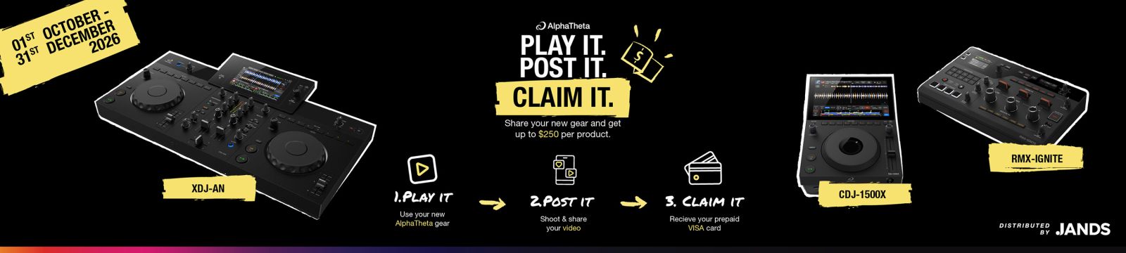 AlphaTheta Play It. Post It. Claim It.