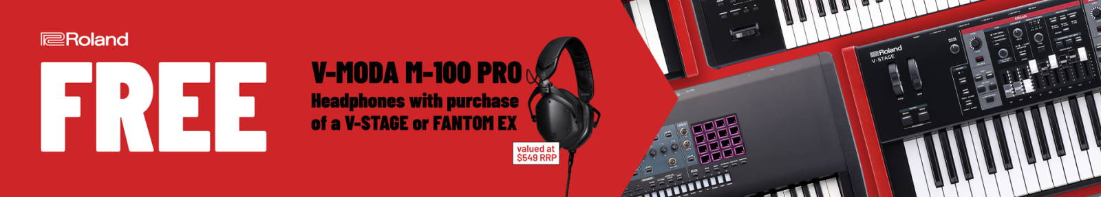 Roland V-Stage/FANTOM EX Free V-MODA Headphones Promo