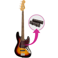 Squier Classic Vibe '60s Jazz Bass Fretless 3CS w/ Upgraded Fender Pickups