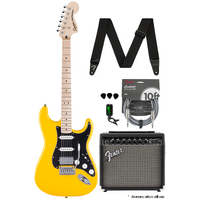 Squier FSR Affinity Stratocaster HSS Graffiti Yellow Bundle
