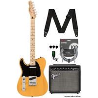 Squier Affinity Telecaster Left-Handed Butterscotch Blonde Bundle