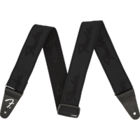 Fender WeighLess 2" Running Logo Strap Black