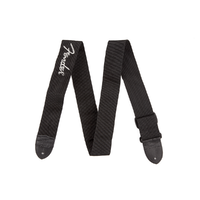 Fender 2" Black Poly Strap w/ Grey Logo