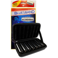 Hohner Blues Band Harmonica 7 Pack with Case